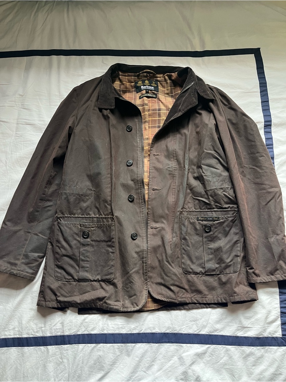 Barbour Dark Brown Waxed Cotton Military Field Jacket